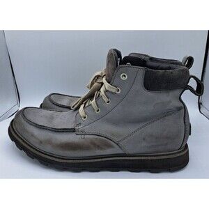 Sorel Boots Men's Size 11 Gray Madson Moc Toe Quarry Waterproof Leather Casual